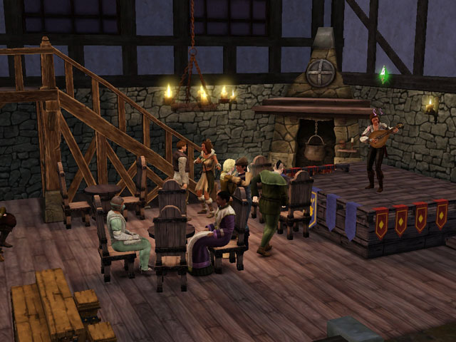 Sims Medieval: Барды неплохо получают за свои выступления.