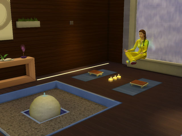Sims 4: Персонажи левитируют во время медитации.