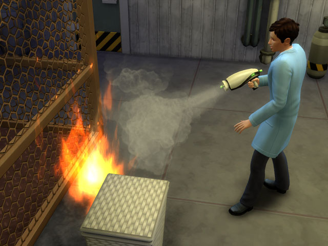 Sims 4: С помощью рентгеносима удобно тушить пожары.