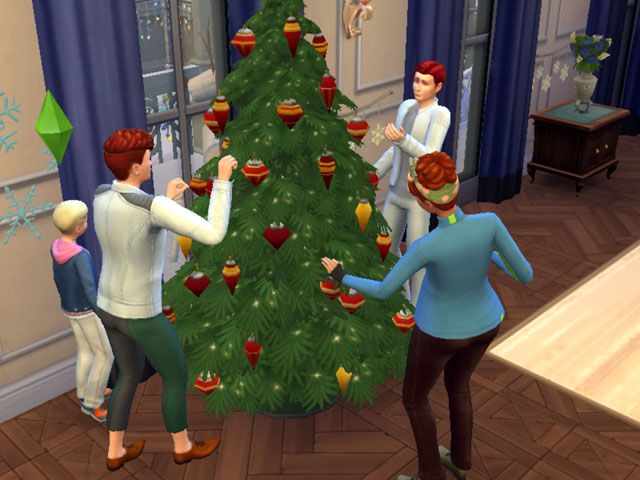 Sims 4: Украшение елки – веселое развлечение для всей семьи.